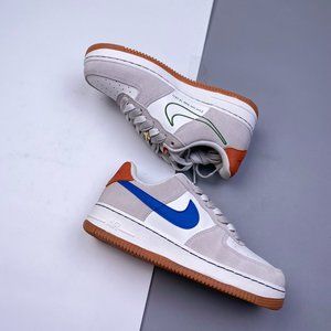 Air Force 1' 07m white blue gold button last raw paperboard